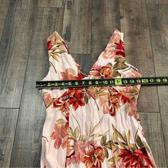 Paper Heart Sleeveless Floral Linen Blend Dress Medium M - Picture 5 of 6